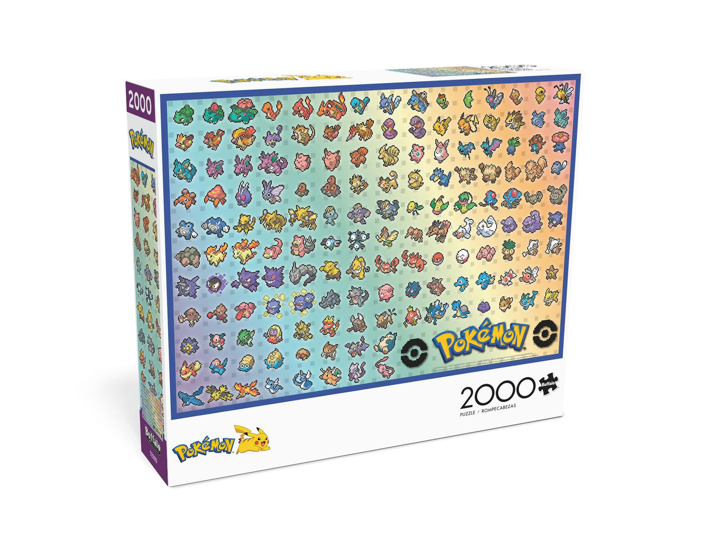 Buffalo Games - Pokemon- Retro Pixel Pokemon Chart - 2000 Piece Jigsaw Puzzle for Adults -Challenging Puzzle Perfect for Game Nights - Finished Size is 38.50 x 26.50