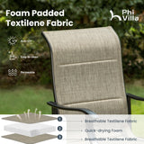 PHI VILLA 9 Pcs Patio Dining Set with Large Square Metal Dining Table & 8 High Back Padded Outdoor Swivel Dining Chairs, Outside Table Chair Furniture Dining Set for 8 Person PHI VILLA