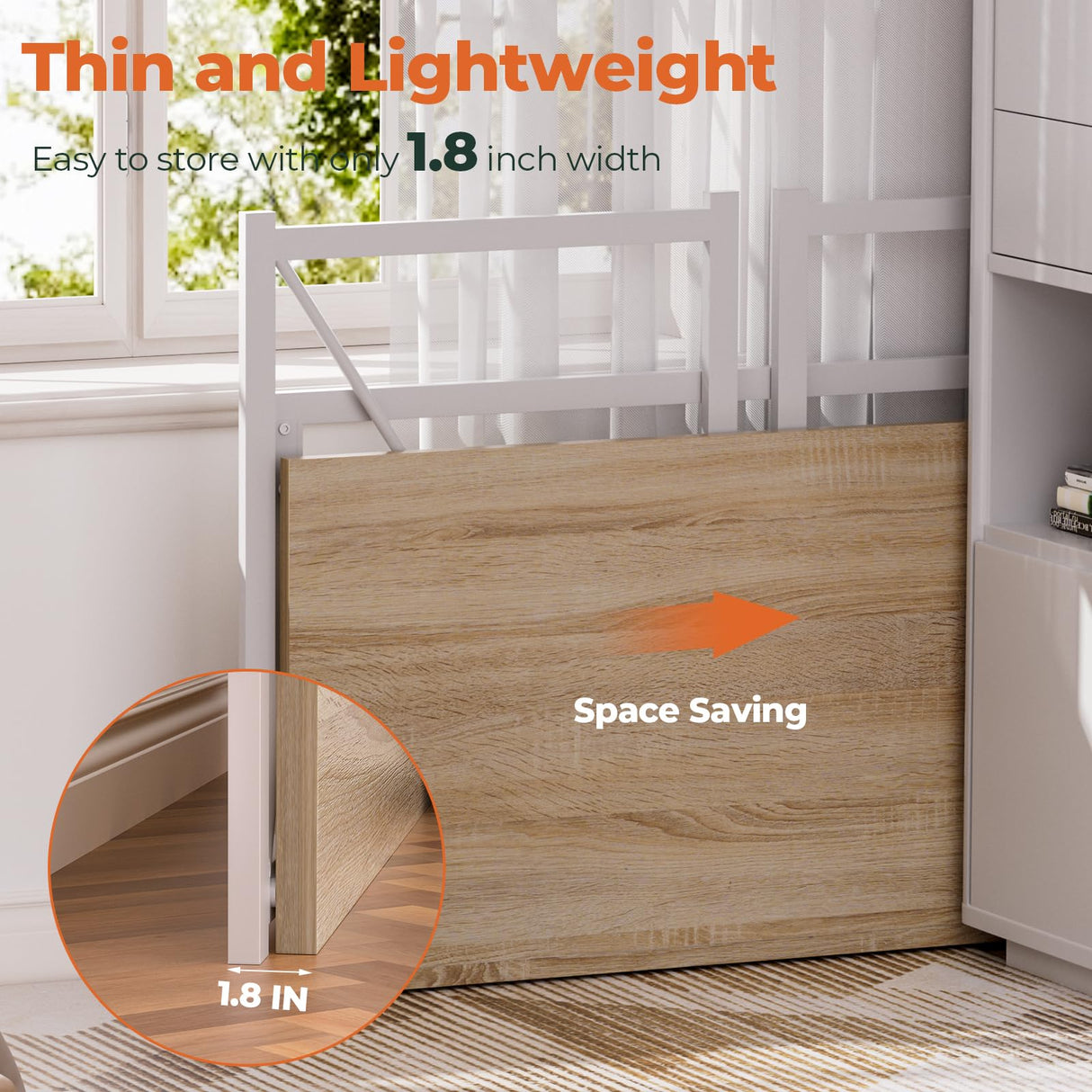 SOROGRA Folding Desk, Small Foldable Desk 39.4 Inch for Small Space, Computer Table Home Office Writing Desk with Storage Bag Headphone Hook, Easy Assembly, Oak SOROGRA