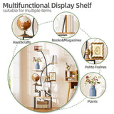 Tall Corner Shelf Stand with LED Lights, 8 Tier Bookshelf for Living Room, 65" Black Display Shelf Storage Cabinet Metal Plant Stand, Standing Rack Shelves Cases for Home Decor, Bedroom, Office JUSTOGO