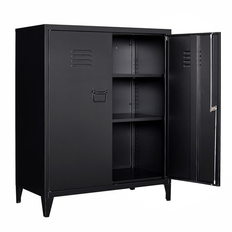 SISESOL Storage Cabinet with Doors and Shelves,40" Metal Storage Cabinet with Lock Door Adjustable Shelf,File Cabinet for Office Storage Cabinet, Home,School,Kitchen,Garage Storage Tool Wall Cabinet SISESOL