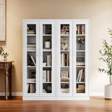 Yizosh Display Cabinet with Glass Doors, 5-Tier Curio Cabinet with 4 Adjustable Shelves, 67" Display Case for Home, Living Room, Assemble Required (White) Yizosh