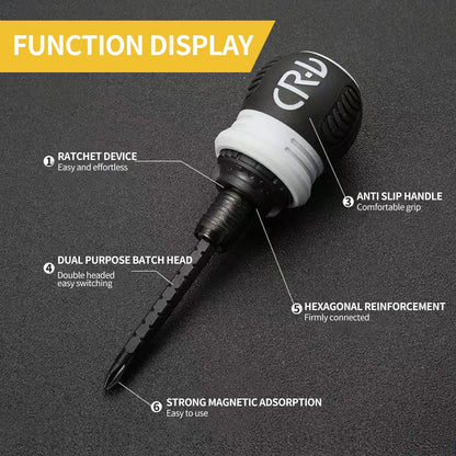 hyhenlil 26-in-1 Ratcheting Multi-Functional Double-Head Screwdriver with Storage Box, Stubby Repair Tool, Multi-Purpose Installation Tool, Removable/Adjustable/Reversible/Switchable/Portable - WoodArtSupply