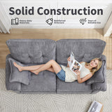 84" Loveseat Sofa, Modern Couches for Living Room,Double-Layer Cushion Cloud Couch with Deep Seat,Super Comfy Chenille Sofas,Sturdy Frame, Easy Assembly for Bedroom, Apartment, Office, Dark Grey Opiesit