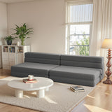 Furmax Folding Sofa Bed Chair, Fold Out Chair Bed, Twin Size Convertible Floor Sofa Foldable Mattress, Corduroy Sleeper Chair for Living Room Bedroom, Grey Furmax