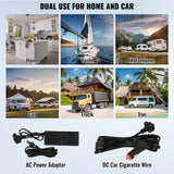VEVOR NLS45, 12 Volt Car Refrigerator Fridge, 32 L Dual Zone Portable Freezer, -4℉-68℉ Adjustable Range, 12/24V DC and 100-240V AC Compressor Cooler for Outdoor, Camping, RV, Bule and grey VEVOR