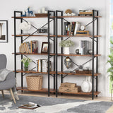 Tribesigns Industrial Rustic 5-Tier Bookshelf with Metal Frame for Living Room and Home Office Tribesigns