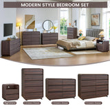 Standifurno Modern 8 Drawer Dresser, 47- Inch Wood Chest of Drawers with Large Storage, Walnut Dresser Closet for Bedroom, Living Room, Nursery. Standifurno