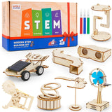 8 in1 STEM Science Kit for Kids Age 8-14, Wooden Physics Experiments & Solar Engineering Kits, Build Solar Car, Anti-Gravity Device, Telescope, Periscope & Dinosaur Claw, Gifts for Boys Girls LUCKY GUESS