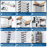 DEYILIAN Free Standing Shoe Racks, 5 Tier Shoe Rack for Entryway Shoe Storage Narrow Shoe Rack Holds 10 Pairs of Shoes with Slanted Space Saving Shoe Shelf Shoe Organizer for Closet Black DEYILIAN
