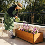 ScienGarden Wooden Raised Garden Bed Planter Box – Fir Wood Outdoor Vegetable, Herb & Flower Box with Drainage Holes – 47.24"x15.75"x12.6", Rot-Resistant, for Patio, Yard, Balcony ScienGarden