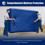 Cosy Family Mattress Bags for Moving with 8 Handles - 170GSM Extra-Thick Mattress Bag for Moving Supplies - Reusable Mattress Cover Protector Storage with Zipper - Queen Size - Blue Cosy Family