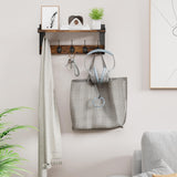 FNBAR Wall Hooks with Shelf, Wood Coat Rack with Shelf Wall-Mounted, Entryway Hanging Shelves with 5 Metal Hooks for Clothes Hats Towel Purse Robes, Bathroom Mudroom Bedroom, Rustic Brown FNBAR