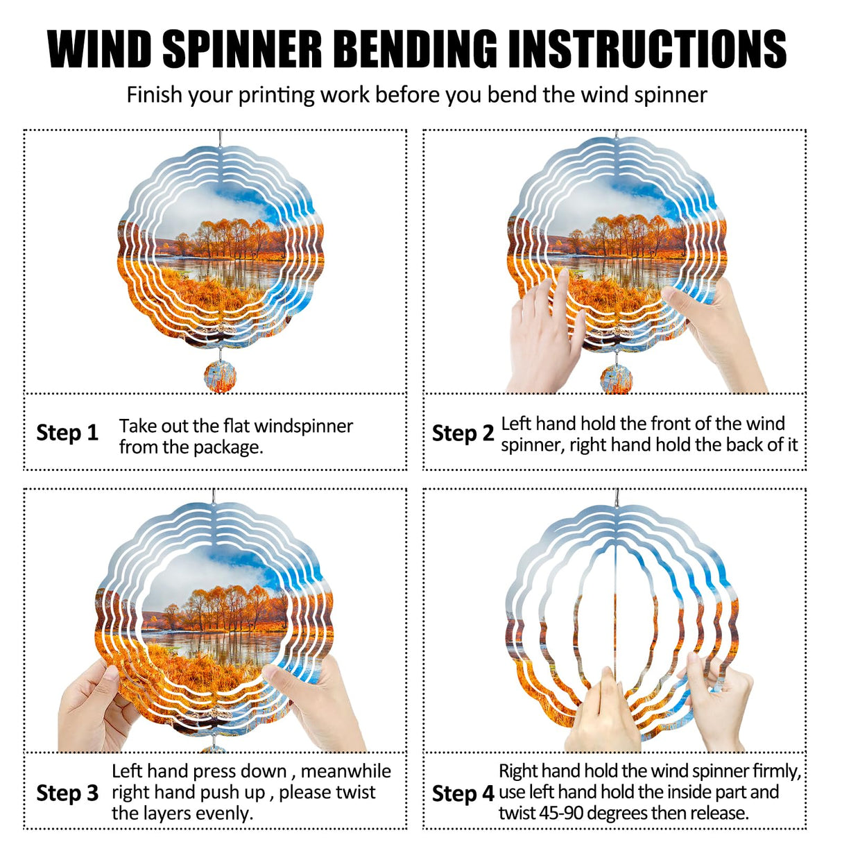 Mmucco 10 Pack Sublimation Wind Spinner Blanks 10 Inch,3D Aluminum Wind Spinners Sublimation Blank DIY Crafts Ornaments for Indoor Outdoor Garden Yard Mmucco