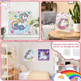 6 Pack Glow in the Dark Unicorn Paint by Numbers Kit for Kids - Pre-printed Canvas with 50 Paints, 12 Brushes & 2 Easels - DIY Acrylic Painting Set for Boys and Girls - Ideal for Home Decor Craft Spot!