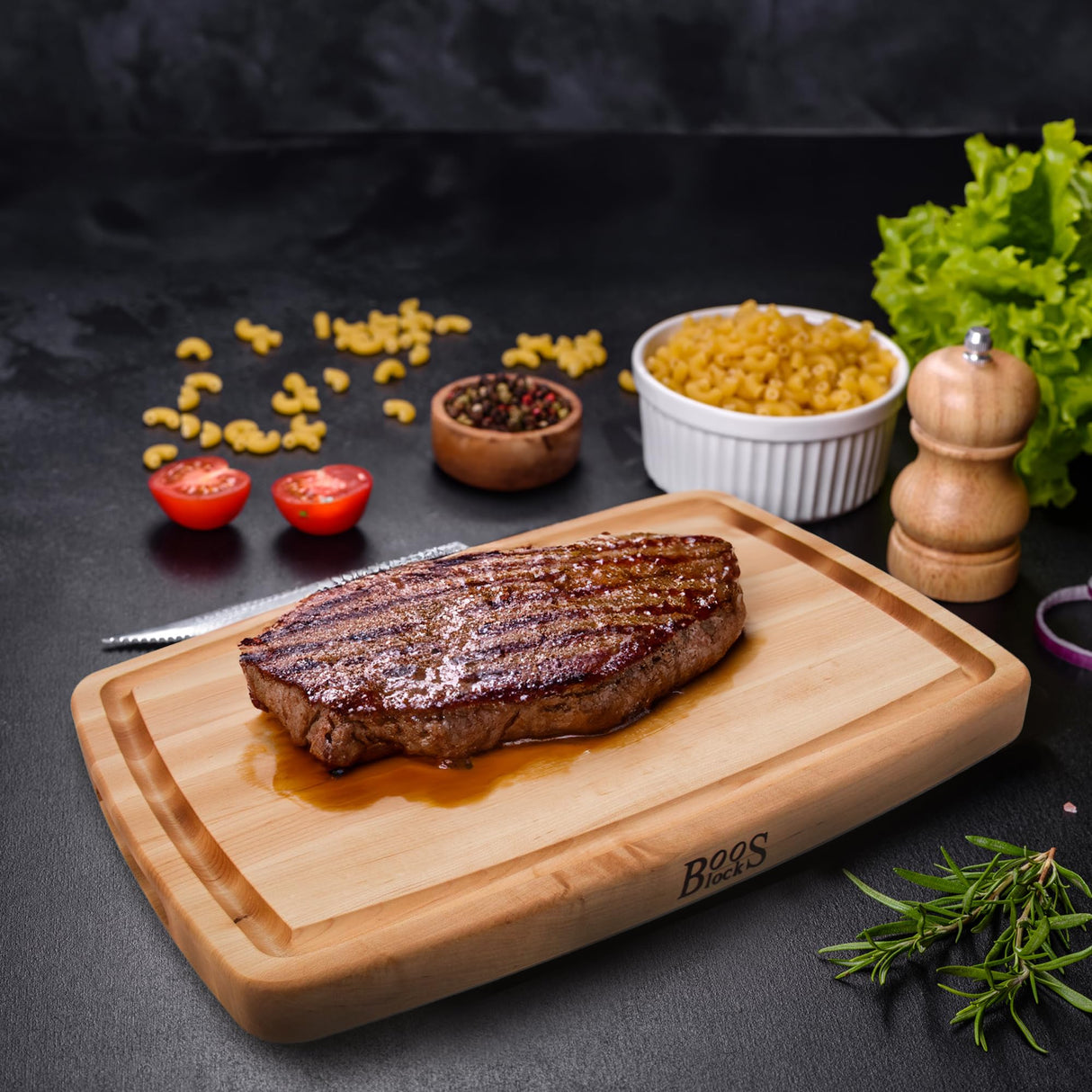 John Boos Boos Block CB Series Large Reversible Wood Cutting Board with Juice Groove, 1.5-Inch Thickness, 20" x 14" x 1 1/2", Maple John Boos