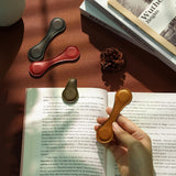 Leezmark 4 Pcs Magnetic Bookmarks, Classic Stitched Leather Bookmark, Lasable Engravable Blanks, Page Markers Reading Gifts for Book Lovers, Readers, Teachers, Leather Book Marks for Men Women Leezmark
