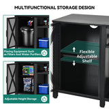 DWVO 55-75 Gallon Aquarium Stand with Power Outlets, Cabinet for Fish Tank Accessories Storage - Heavy Duty Metal Fish Tank Stand Suitable for Turtle Tank, Reptile Terrarium, 860LBS Capacity, Black DWVO