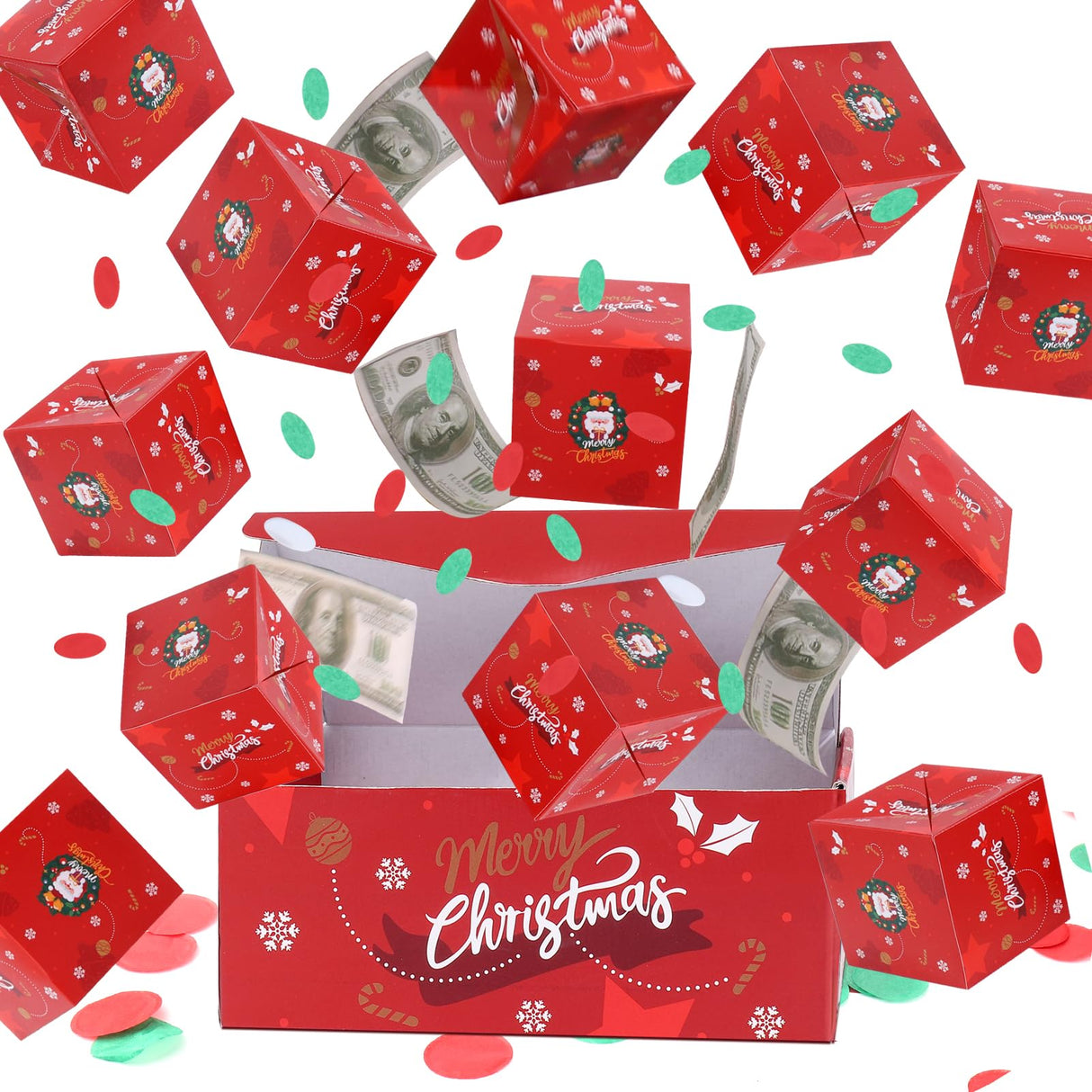 BABORUI Money Surprise Box - Christmas Gift with Confetti Explosion for Women, Men, and Kids BABORUI