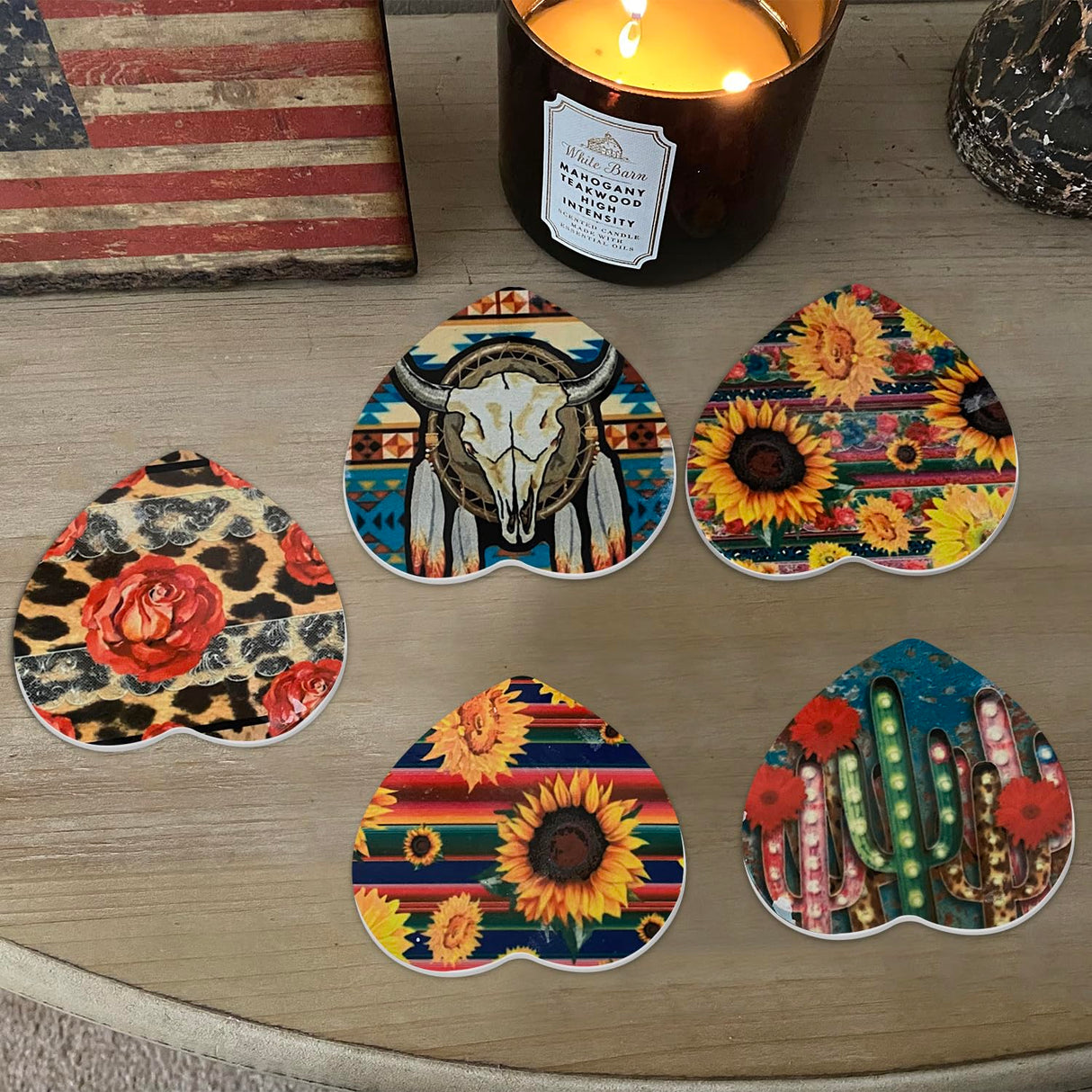 kukmakri 50 PCS Sublimation Blank Ceramic Coasters with Cork Backing Pads, 4.25 Inch Heart Shaped Versatile & Decorative Glazed Ceramic Coasters for Crafting, Absorbent Ceramic Stone Coaster for Drink kukmakri