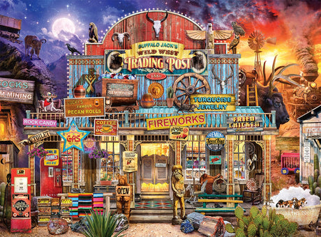 Buffalo Games - Jeff Haynie - Wild West Trading Post - 1000 Piece Jigsaw Puzzle for Adults -Challenging Puzzle Perfect for Game Nights - Finished Size is 26.75 x 19.75 Buffalo Games