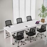Tribesigns 6.5 FT Conference Room Table, 78.74" W x 27.56" D Large Office Conference Table, Modern Seminar Meeting Table for Boardroom. (Only Table) (White) Visit the Tribesigns Store