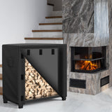 WLEAFJ Outdoor Firewood Rack Cover 4 feet, Log Rack Cover Waterproof, Wood Cover for Log Holder, 48" W x 24" D x 41" H, Black WLEAFJ