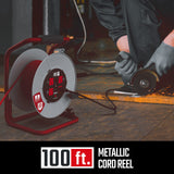 CRAFTSMAN 100 Ft. Contractor Retractable Extension Cord Reel With 4 Outlets & Heavy Duty 12AWG SJTW Cable CRAFTSMAN