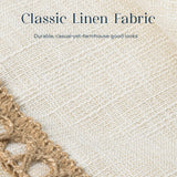 Phantoscope Pack of 2 Farmhouse Modern Spring Decorative Throw Pillow Covers Burlap Linen Trimmed Outdoor Pillows Tailored Edges Off White 18 x 18 inches, 45 x 45 cm Phantoscope