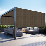 Amagenix 8' W x 12' L Mocha Pergola Sun Shade Canopy Replacement Cover, Privacy Screen with Grommets and Stainless Steel Weighted Rods for Outdoor Patio Amagenix