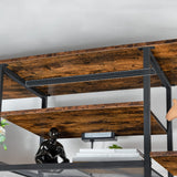 HOOBRO TV Stand with Power Outlets to 75 Inches, TV Console Table with Open Storage Shelves Cabinet, Industrial Media Entertainment Center for Living Room Bedroom, Rustic Brown and Black BF80DS01 HOOBRO