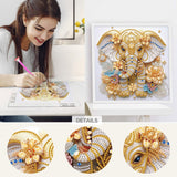 Sanjee 5D Special Shape Diamond Art Kits for Beginners, Elephant Diamond Painting Kits for Adults, Crystal Rhinestones Diamond Painting for Home Wall Decoration Gift, 12×12inch Sanjee