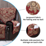 LUFEIJIASHI Recliner Chair Covers Non Slip Waterproof Large Recliner Covers for Leather Recliner,Electric Reclining Chair Covers for Living Room Dog Sofa Furniture Protective Cover Red LUFEIJIASHI