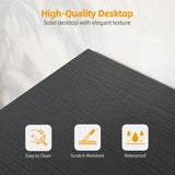 TIQLAB L Shaped Computer Desk with Power Outlets, 47 Inch Small Corner Desk with Reversible Shelves, Gaming Desk Computer Table Study Writing Table for Home Office Bedroom Small Space, Black TIQLAB