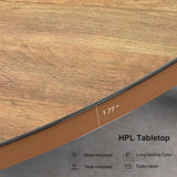 PURPLE LEAF 7 Pieces Round Dining Set Patio Aluminum Modern Round Table and Wicker Chairs with Cushions for Kitchen Backyard Garden Outdoor Furniture Sets PURPLE LEAF