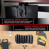 Keeper MG Magnetic Ammunition Holder for Gun Magazines and Clips, Organize Mount in Your Gun Safe, Locker Cabinet, Vault, Ultimate Ammo Storage Accessories for Handgun, Oistol and Rifle Mags, Black KEEPER MG