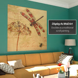 Red Lantern Bamboo Window Shade Blind - Dragonfly 72" Wide Red Lantern