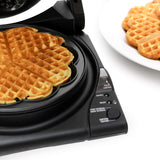 Chef’sChoice 840 WafflePro Taste / Texture Select Waffle Maker Traditional Five of Hearts Easy to Clean Nonstick Plates, 5-Slice, Silver Chef's Choice