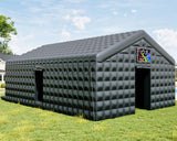 Albott 30x20x14 FT Large Black Inflatable Night Club Tent for Adults with 2 Side Doors, Inflatable Nightclub with Logo Area Gazebo Event House for Wedding Birthday Backyard Party Albott