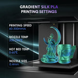 2024 Upgrade Silk PLA 3D Printer Filament, Dual Color Blue Green PLA 1.75mm, Shiny Multi Color Change Filament 3D Printing PLA Filament for Most FDM 3D Printer, +/-0.02mm, 1kg/2.2lb CmaCaiv