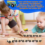 Hoarost 18 Pack Unfinished Wooden Cars Unpainted Magnetic Wood DIY Crafts Trains Car for DIY Craft Activities Birthday Gift (Color Set 1) Hoarost