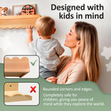 Green Goods Supply Scalloped Shelves - Set of 2 Pre-Assembled 15.6inch Floating Nursery Book Shelves, Scalloped Book Shelf - Kids Wall Bookshelf, Nursery Decor, Floating Shelves for Wall Green Goods Supply