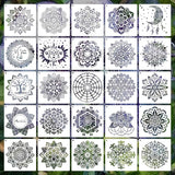 6 Inch Reusable Stencils for Painting on Wood, Canvas, Wall - 25 Piece Mandala Dot Stencil DIY Craft Template for Rock, Furniture, Home Decor eageus