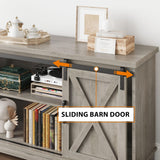 IDEALHOUSE Farmhouse Tv Stand for 65 Inches TVs, Entertainment Center with Storage and Sliding Barn Doors, Adjustable Shelf Modern Media TV Console TV Stand Table for Living Room, Bedroom, Grey IDEALHOUSE
