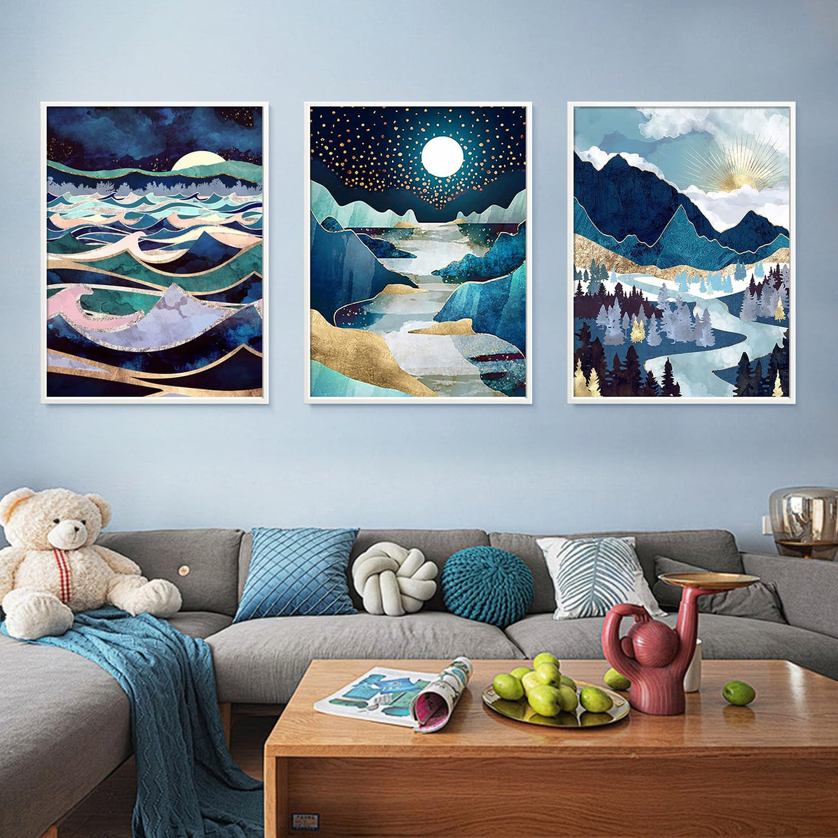 Binyuellr 6 Pack Diamond Art Kits for Adults,DIY 5D Full Drill Landscape Diamond Art Paintings, Diamond Painting Kit Gem Painting by Number Kits for Beginners, Home Wall Decor Gift 11.8×15.7inch Binyuellr