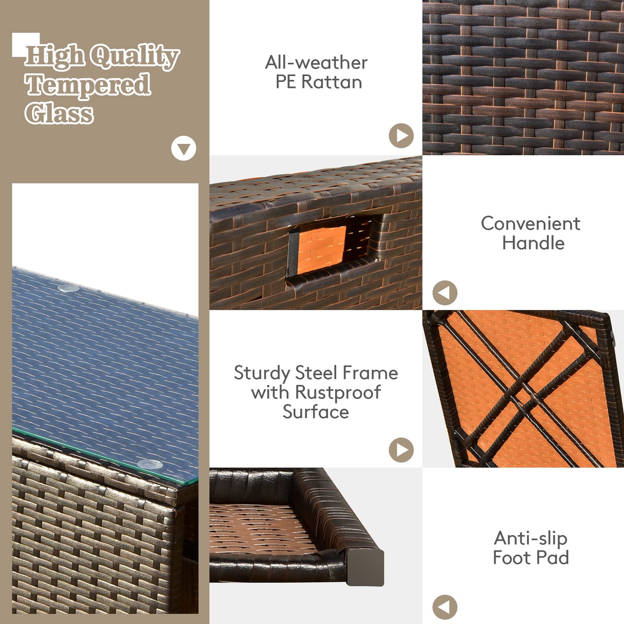 Tangkula 8 Piece Patio Furniture Set, Patiojoy Outdoor Space Saving PE Rattan Sectional Sofa Set for 6 with Waterproof Cover, for Garden, Deck, Poolside and Balcony (Grey) Tangkula