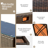 Tangkula 8 Piece Patio Furniture Set, Patiojoy Outdoor Space Saving PE Rattan Sectional Sofa Set for 6 with Waterproof Cover, for Garden, Deck, Poolside and Balcony (Grey) Tangkula