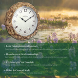 Presentime & Co Farmhouse Series, Rustic Woven Clock, 10.5 inch, Natural Woven Water Hyacinth/Sea Grass. Wall Sculpture, Wall Art and Timepiece for Home Decoration/Decoration/Farmhouse Décor. Presentime