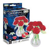 BePuzzled | Roses in Vase Original 3D Crystal Puzzle, Ages 12 and Up, Red Bepuzzled