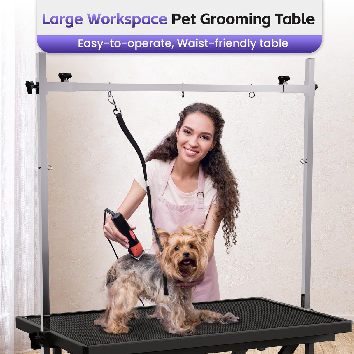 Flying Pig Ultimate Heavy Duty Dog Grooming Table – Hydraulic Lift, Adjustable Height, Non-Slip Surface, Professional Dog & Cat Grooming Arm, Stable & Safe Design for Home and Salon Use -Black Flying Pig Grooming